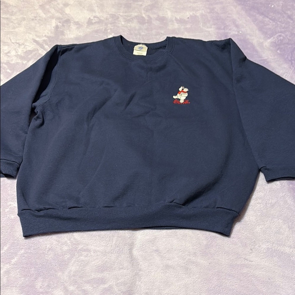 Vintage Coca-Cola Polar Bear Crewneck Sweatshirt – Just My Size 14W/16W Navy
